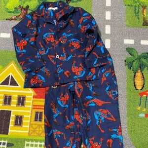 Pottery Barn Kids Spider Hero Pajama Set - Navy and Blue
